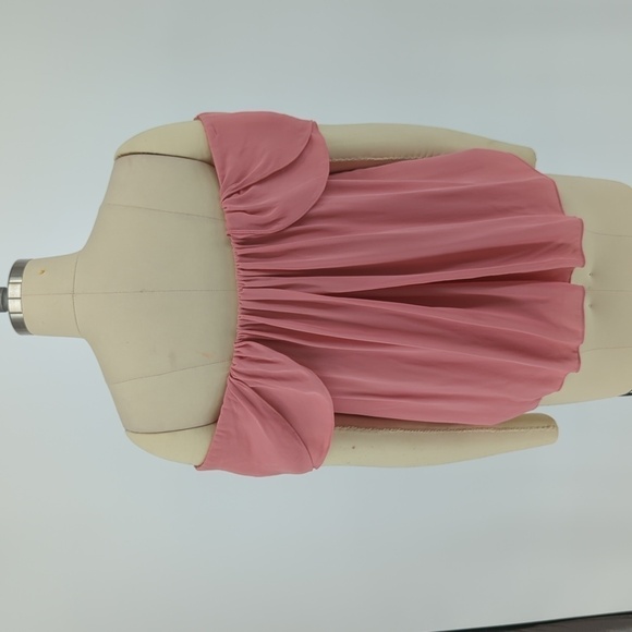 Rebecca Minkoff Off Shoulder Silk Blouse Pink S bohemian preppy summer coquette - Picture 2 of 8